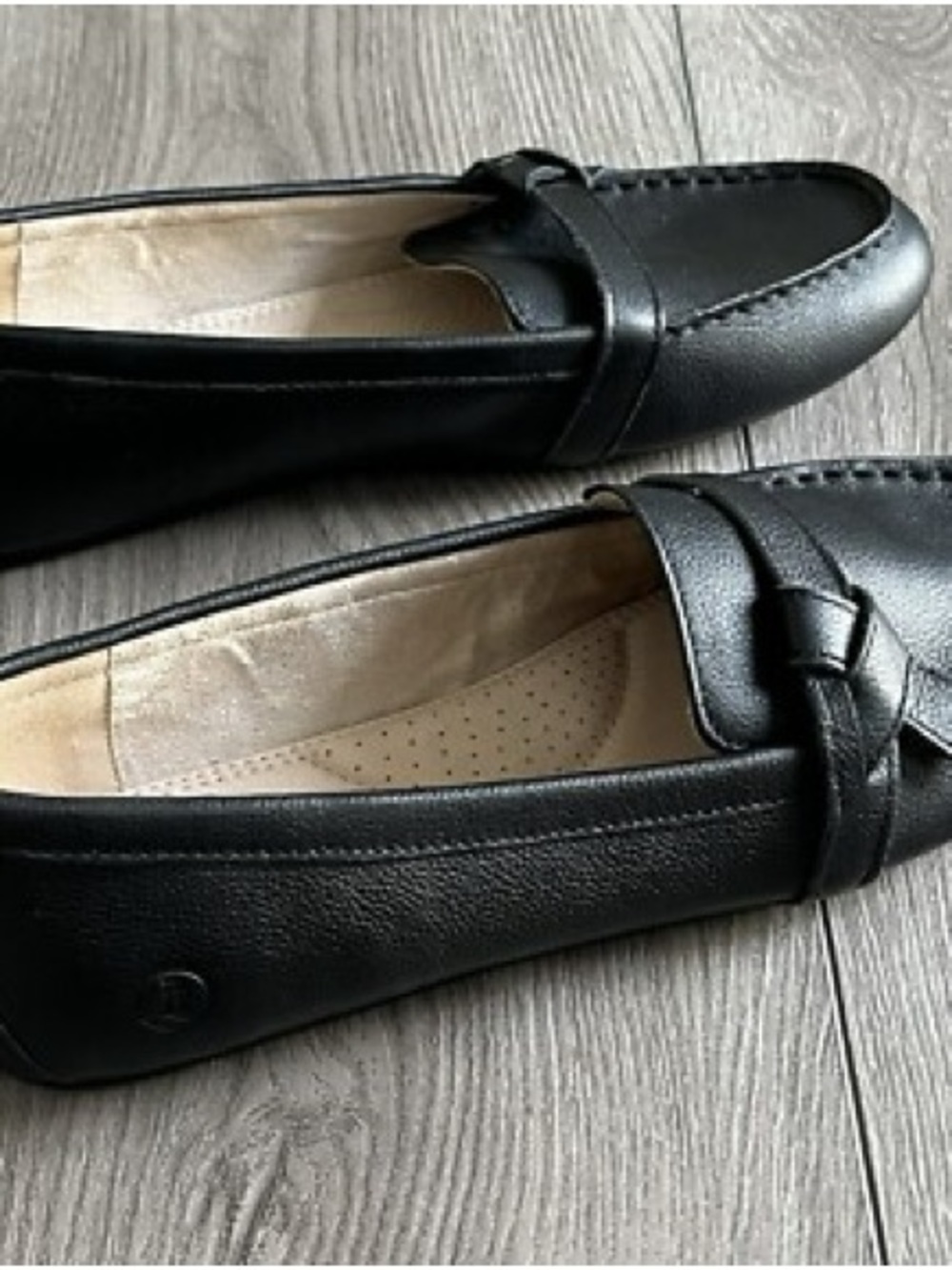 Lands' End Black Leather Penny Loafers